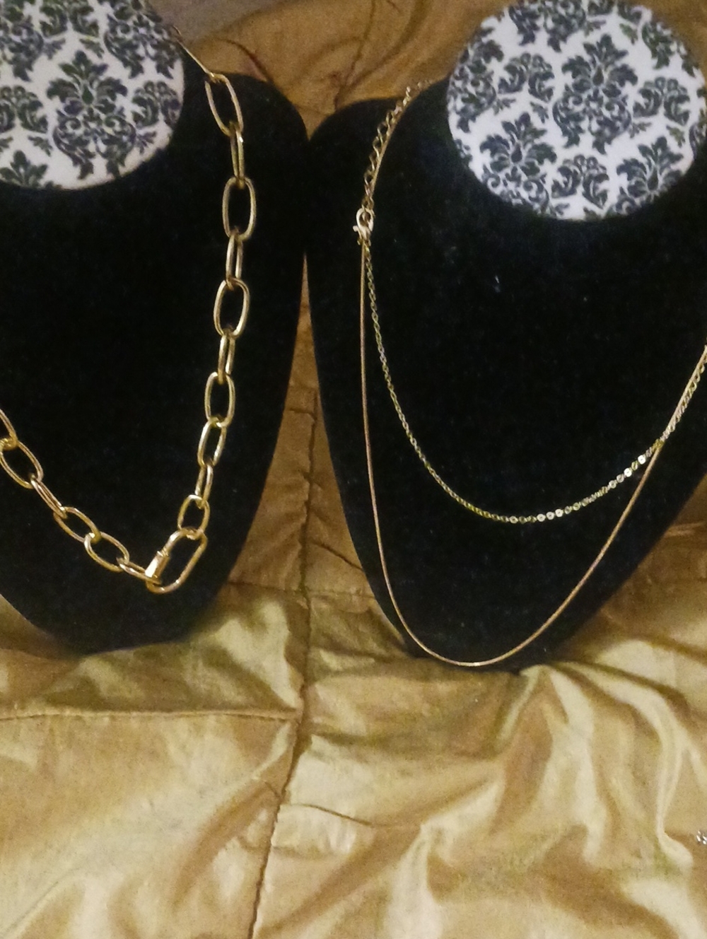 Gold-Tone Layered Chain Necklace Set  Plus Two Displays Alzo